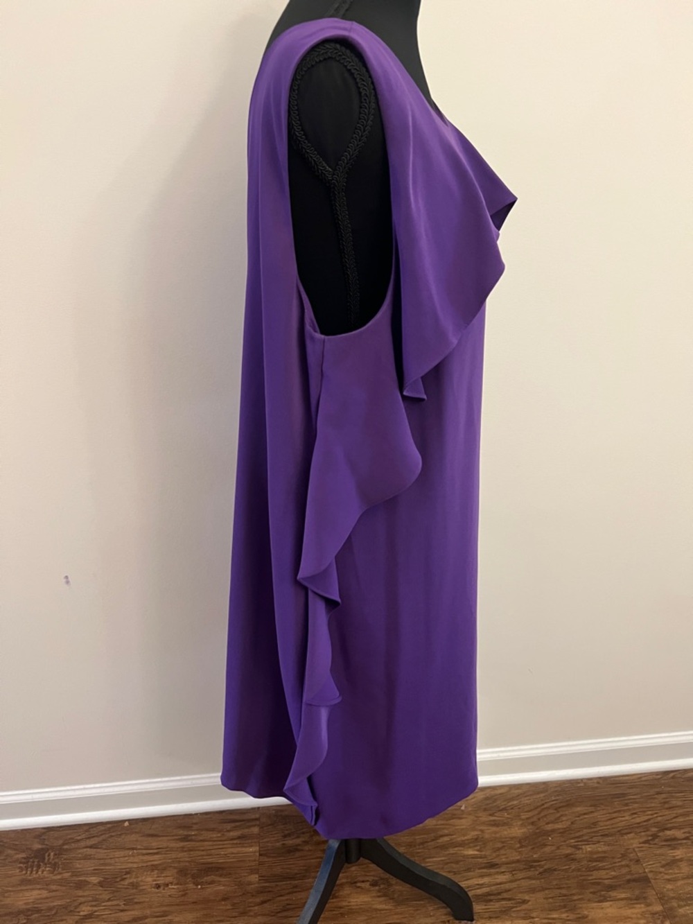 Trina Turk Purple Ruffle-Trim Midi Dress - Picture 4 of 6